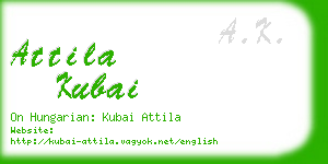 attila kubai business card